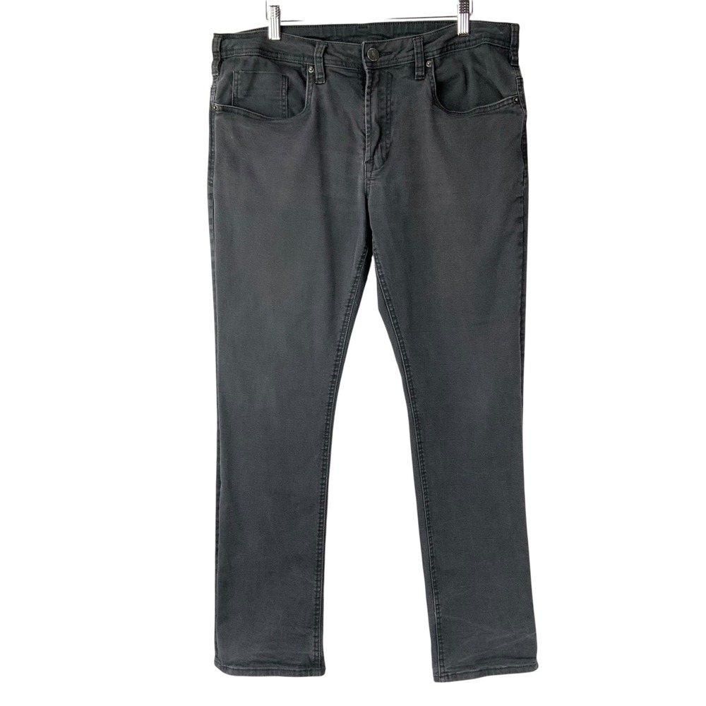 Buffalo David Bitton Charcoal Gray Straight Pants 36x32 Button Zip Fly 5-Pockets